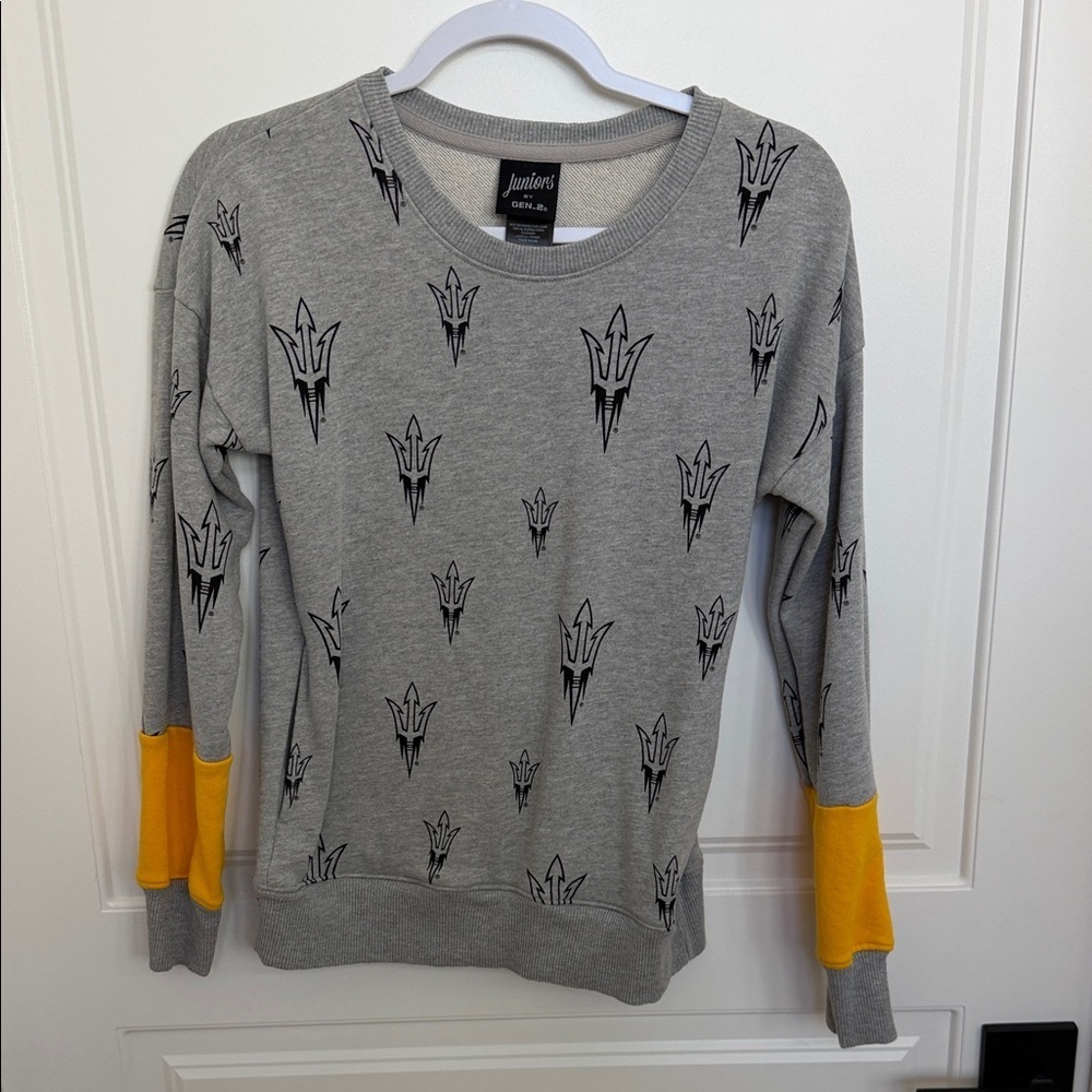 ASU Sundevils sweatshirt with Yellow Cuff Accents